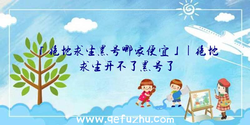 「绝地求生黑号哪家便宜」|绝地求生开不了黑号了